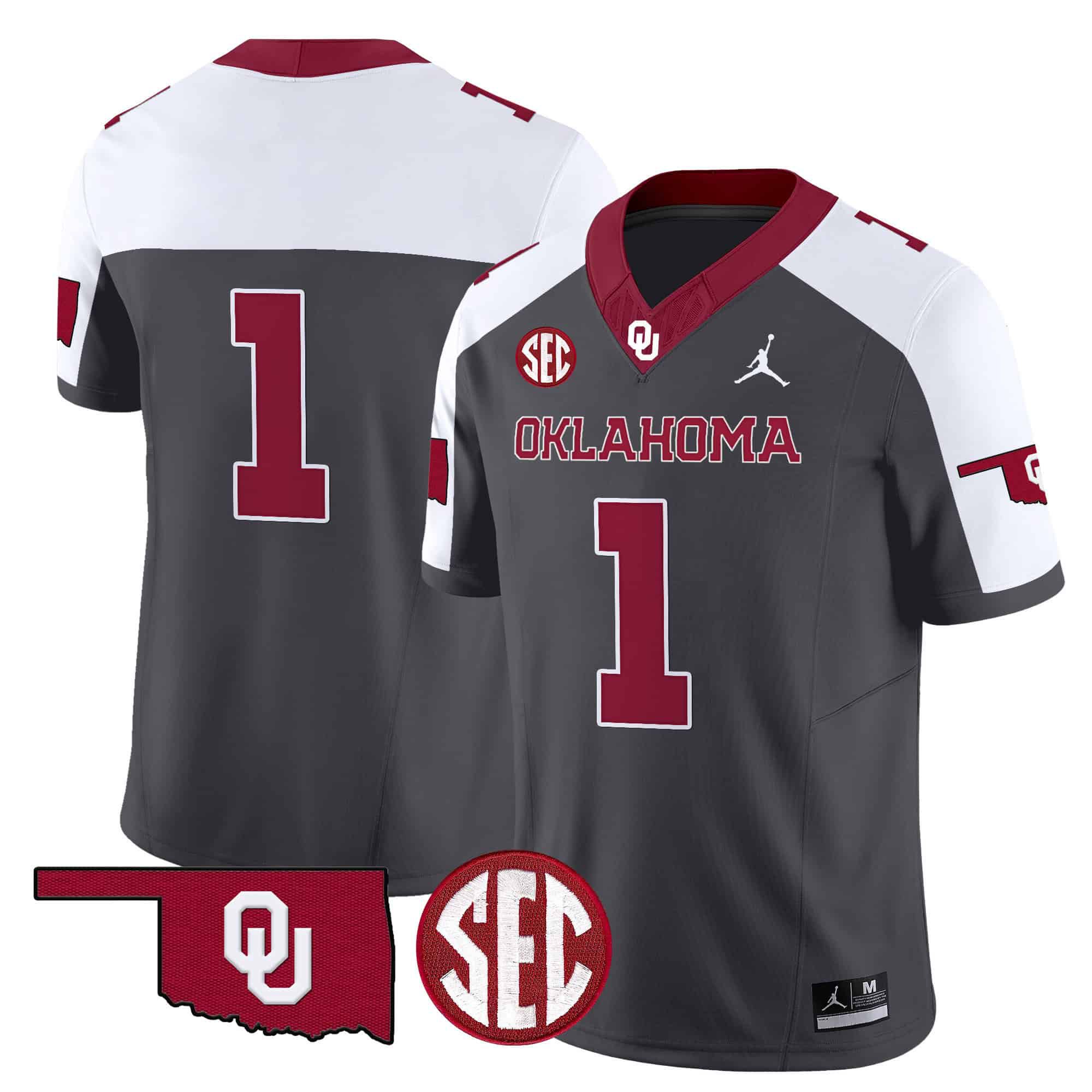 Men Oklahoma Sooners #1 No Name Black 2024 Vapor Limited NCAA Jersey->ncaa teams->NCAA Jersey